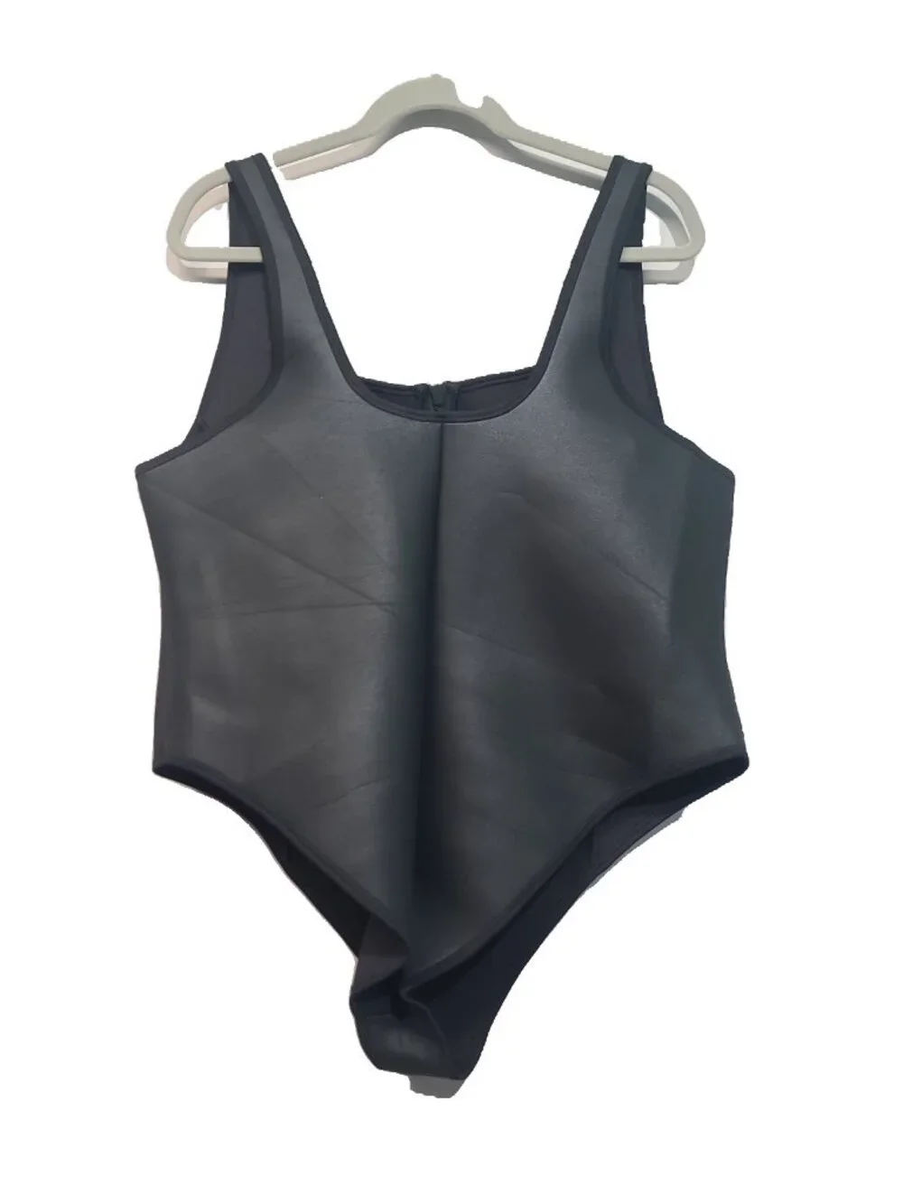 SKIMS Rubberized Scuba Swim Scoop Neck One Piece Swimsuit 4X Black NWT